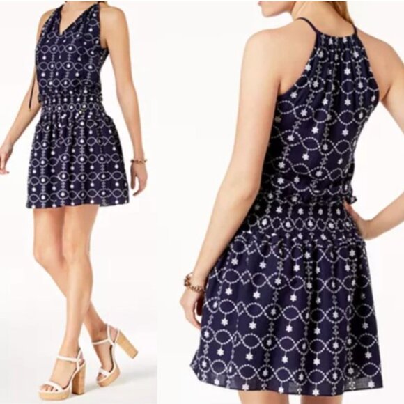 NWT Michael Kors Embroidered Halter Dress (M) - Picture 1 of 14
